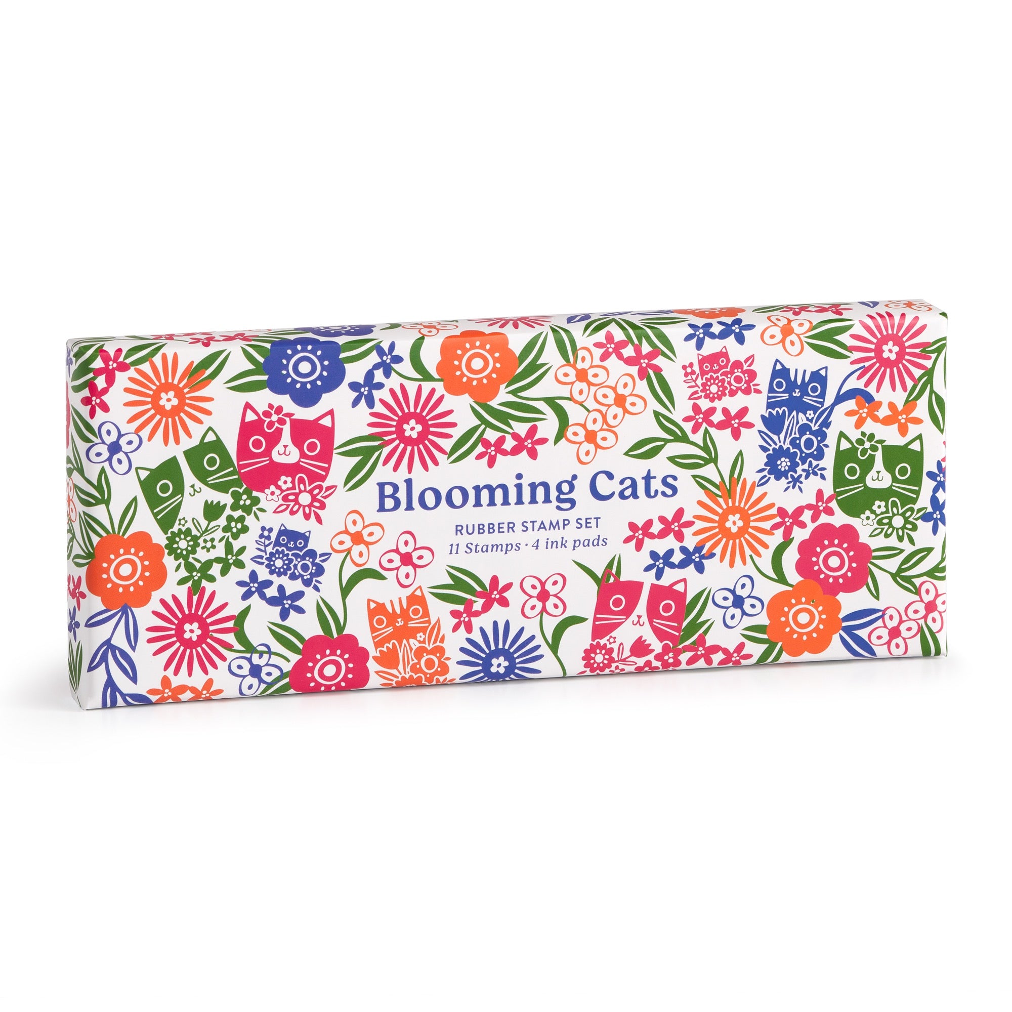Blooming Cats Rubber Stamp Set | Galison