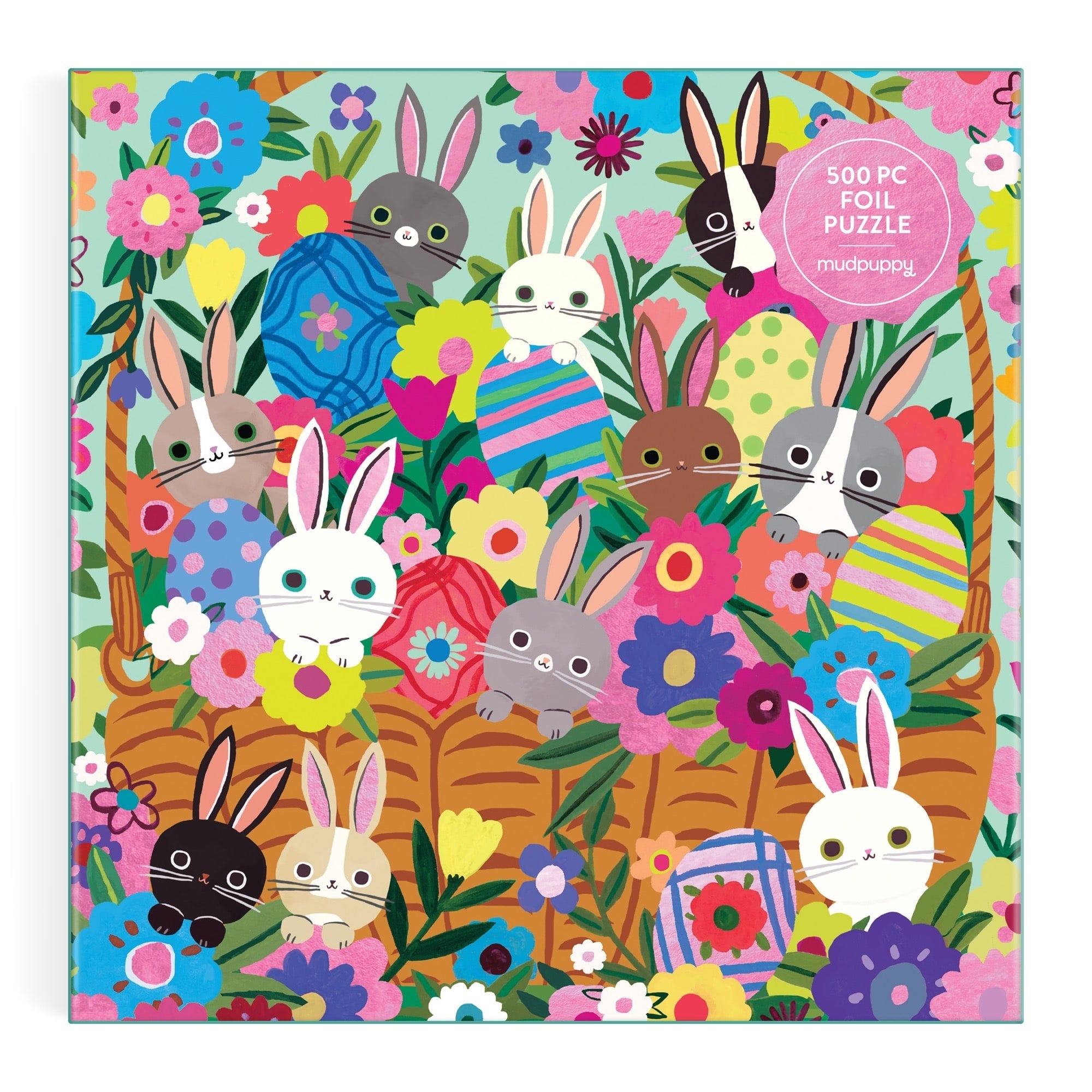 Blooming Bunnies 500-Piece Foil Puzzle | Galison