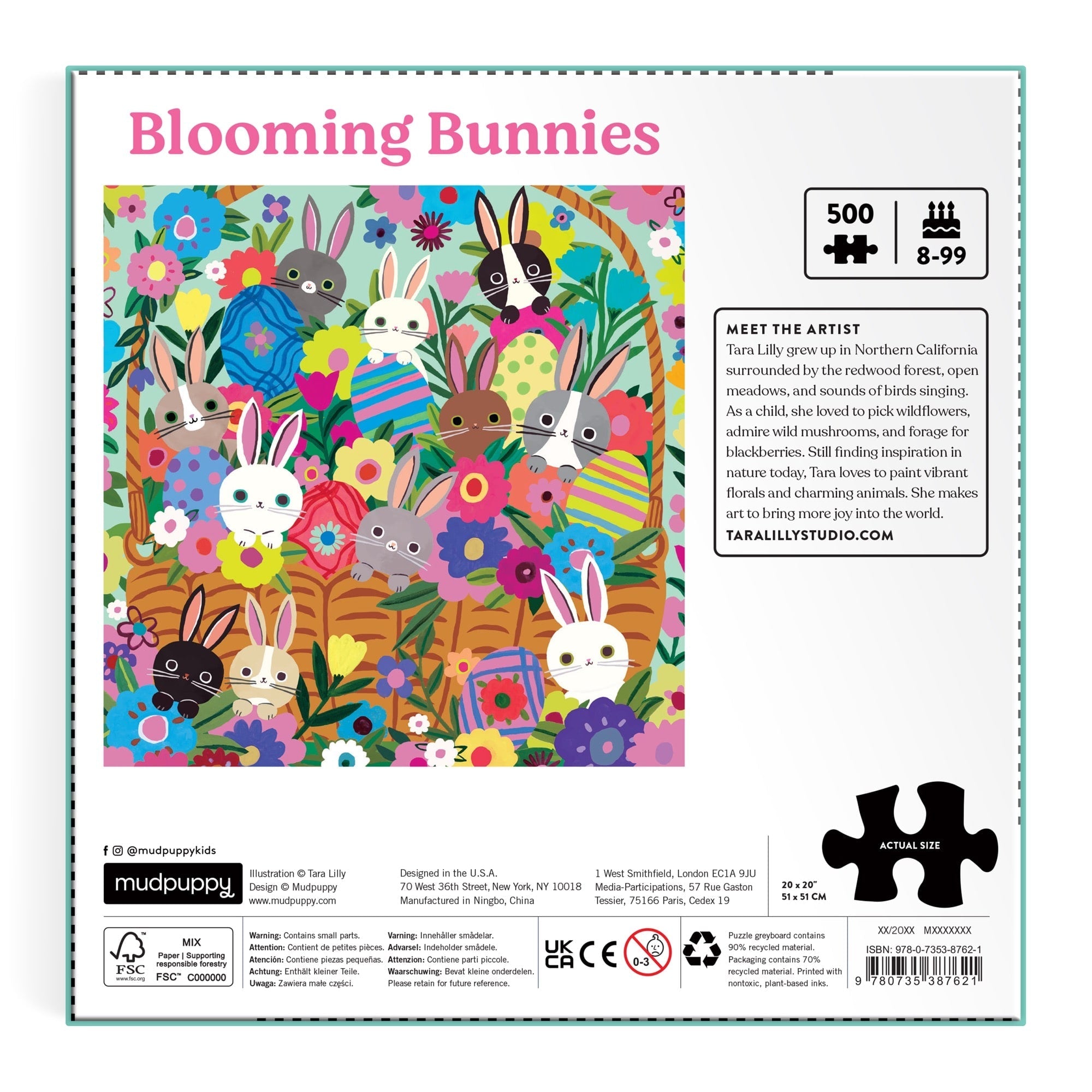 Blooming Bunnies 500-Piece Foil Puzzle | Galison