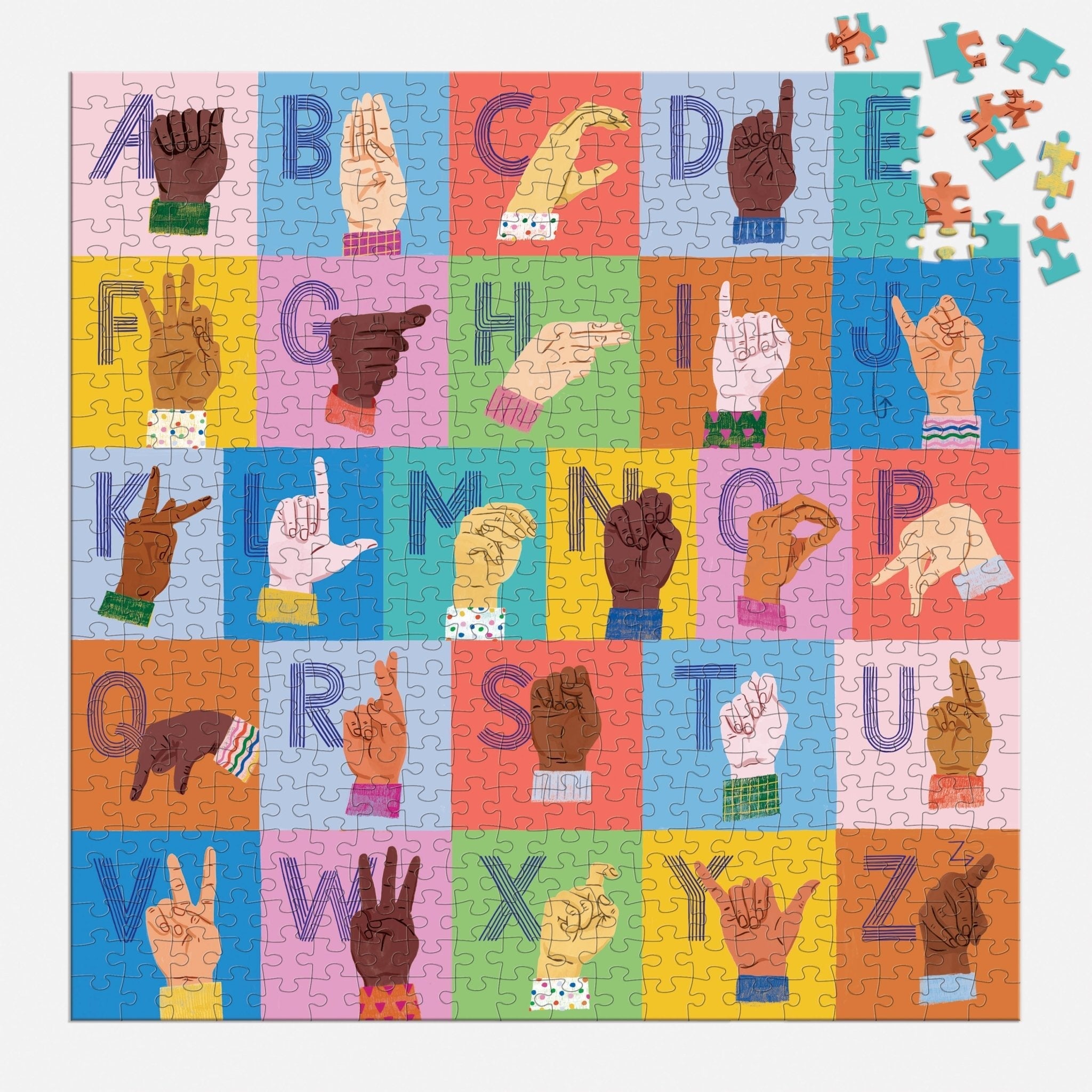 American Sign Language Alphabet 500 Piece Family Puzzle – Galison