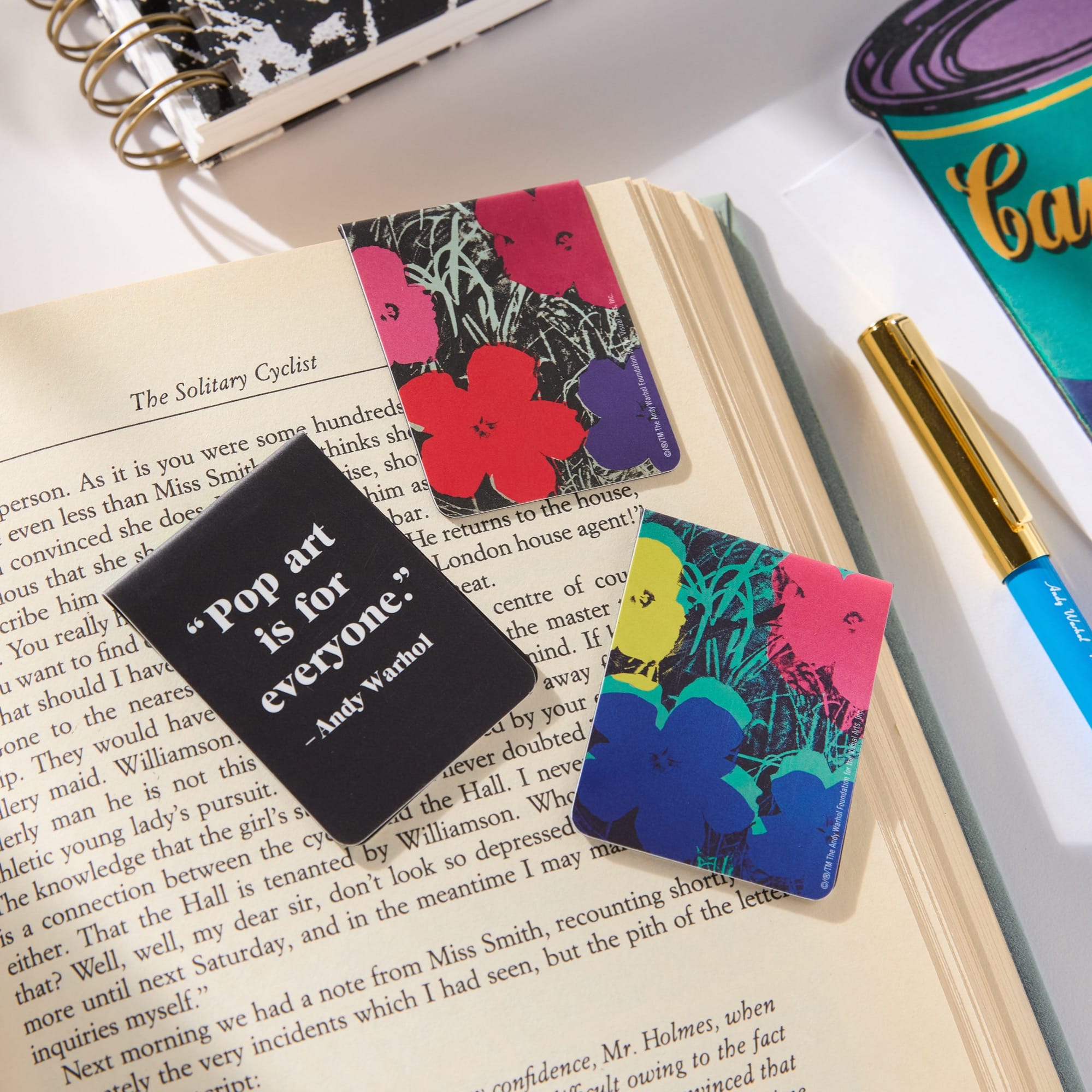 Andy Warhol Flowers Magnetic Bookmarks | Galison