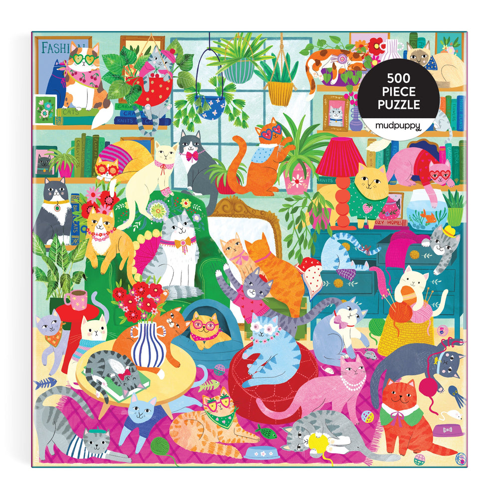 Caturday Afternoon 500 Piece Family Puzzle 500 Piece Puzzles Rebecca Jones 