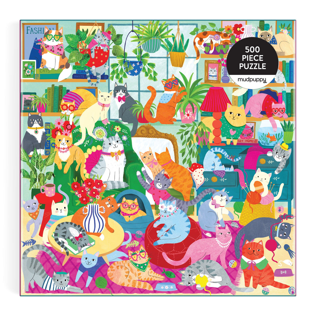 Caturday Afternoon 500 Piece Family Puzzle 500 Piece Puzzles Rebecca Jones 