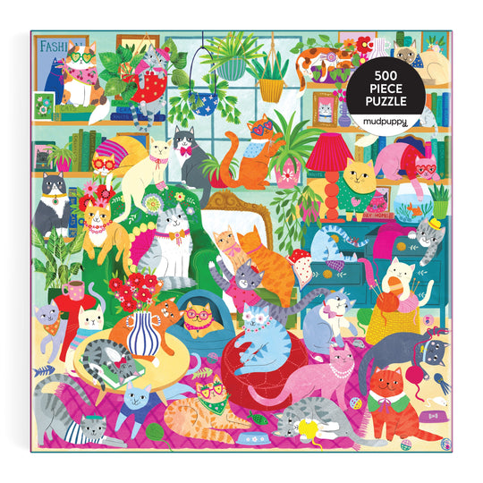 Caturday Afternoon 500 Piece Family Puzzle 500 Piece Puzzles Rebecca Jones 
