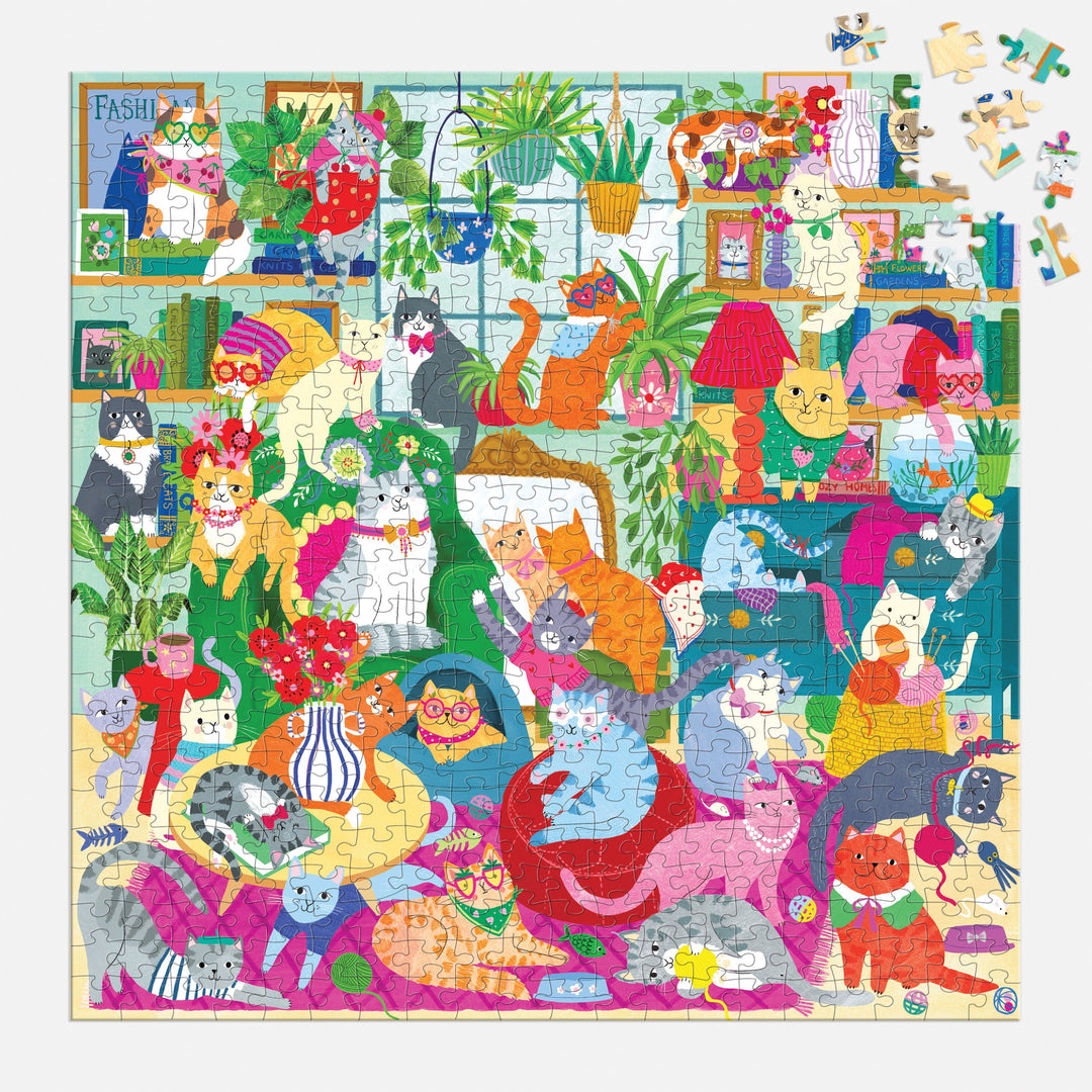 Caturday Afternoon 500 Piece Family Puzzle 500 Piece Puzzles Rebecca Jones 