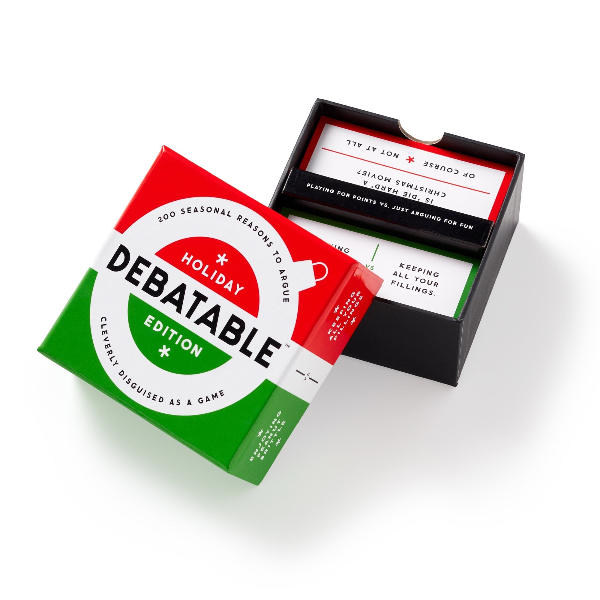 Brass Monkey Debatable Holiday Edition - Gioco Di Società A Tema Natalizio - Carte Con Domande Divertenti E Discutibili Per Feste In Famiglia E Con Amici