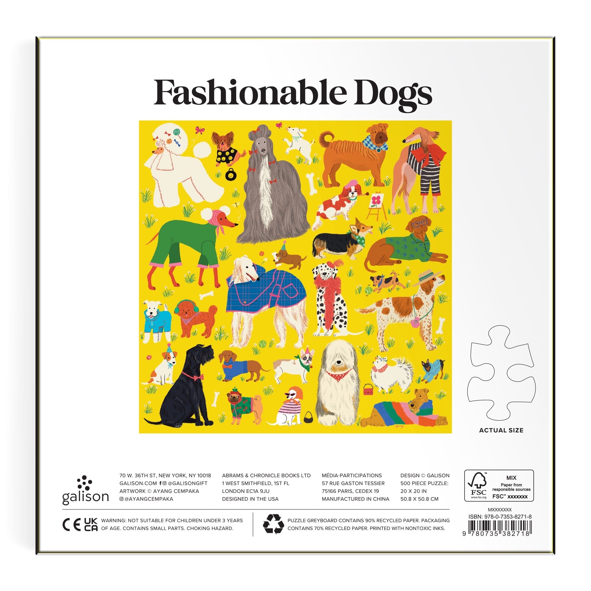 Fashionable Dogs 500-Piece Jigsaw Puzzle | Galison