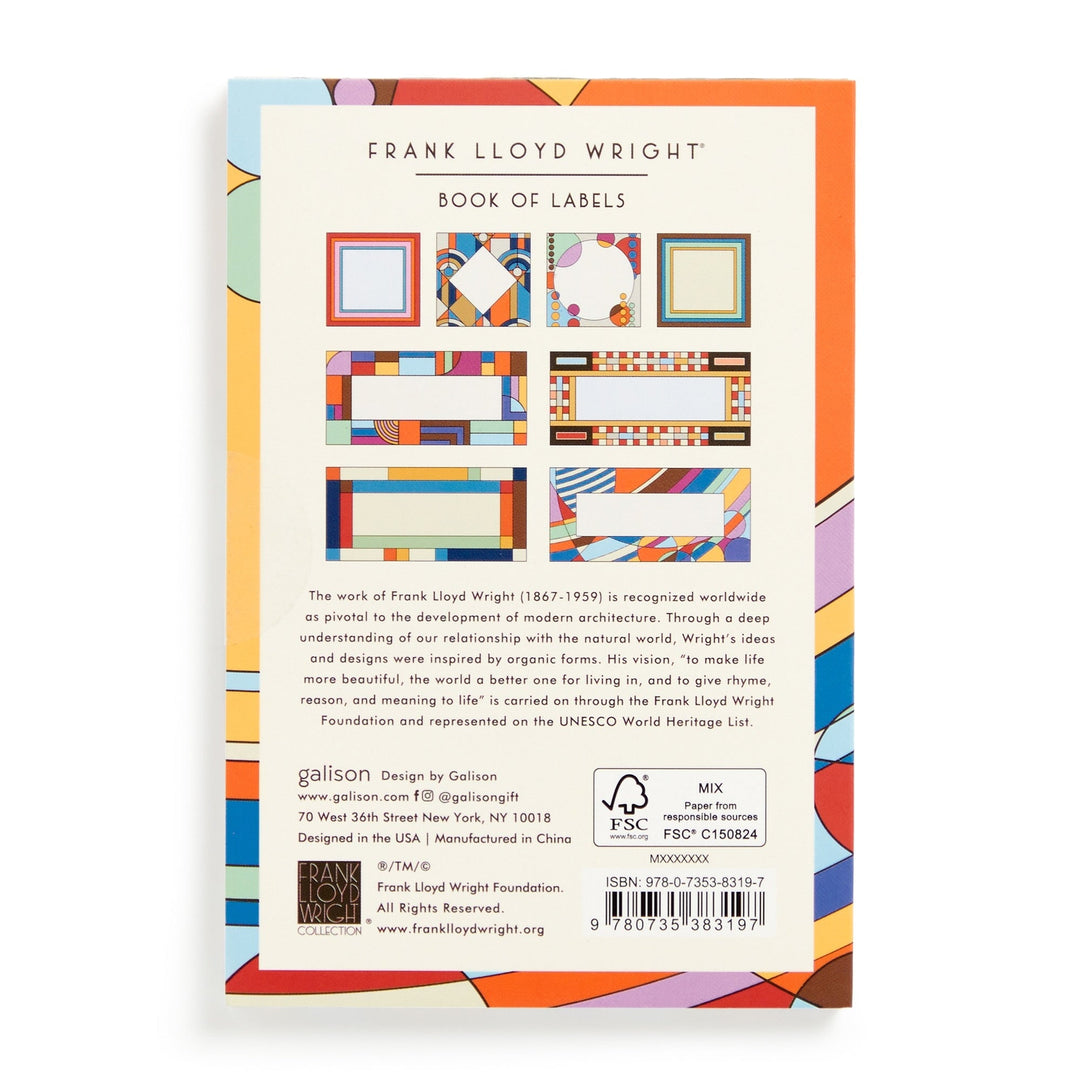 Frank Label Frank Lloyd Wright Book of Labels | Galison