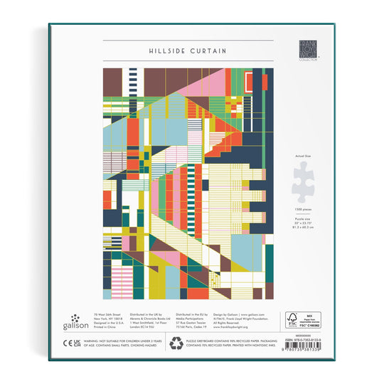 Frank Lloyd Wright Hillside Curtain 1500 Piece Foil Puzzle 1500 Piece Puzzles Frank Lloyd Wright Foundation 
