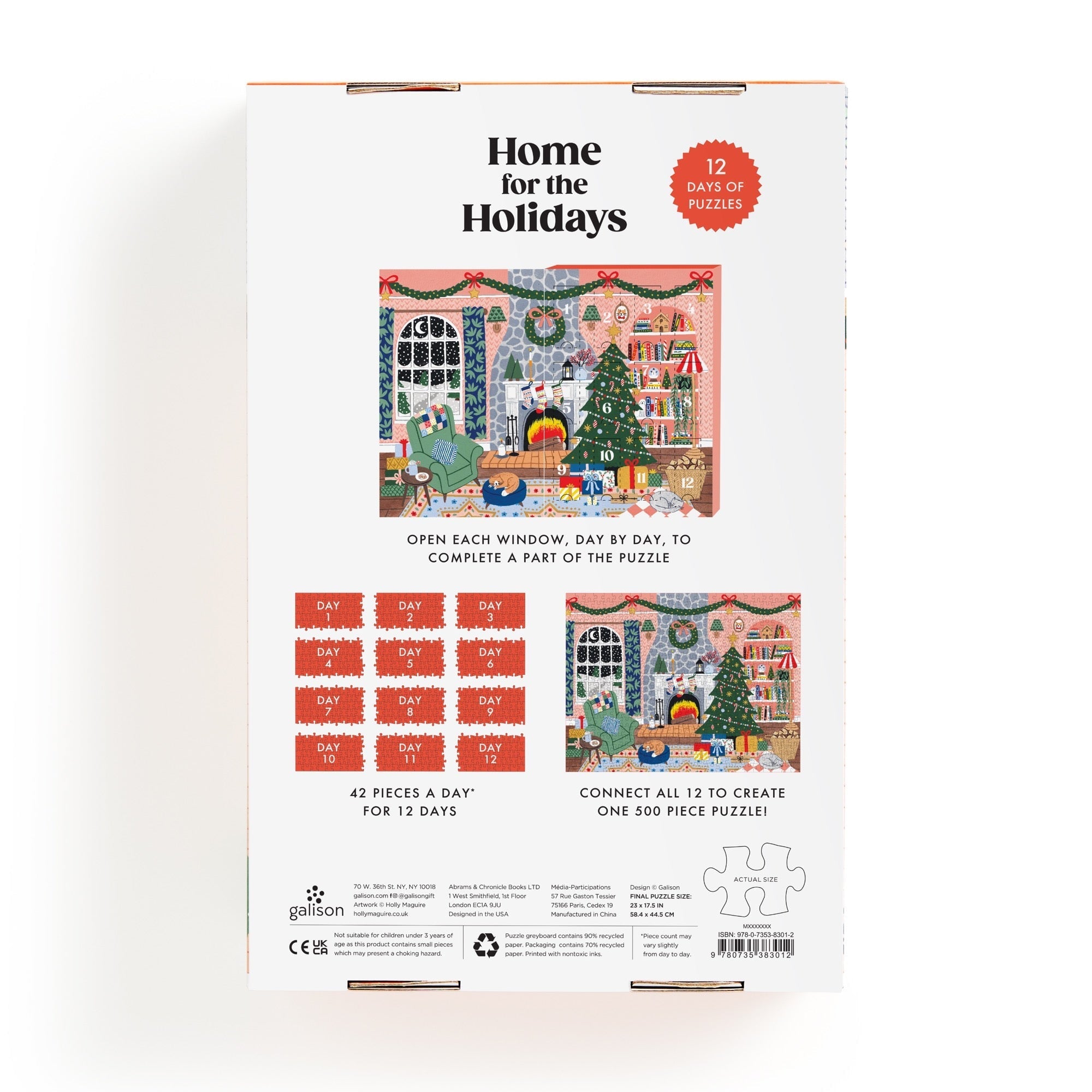 Home for the Holidays 500 Piece Advent Puzzle Calendar – Galison