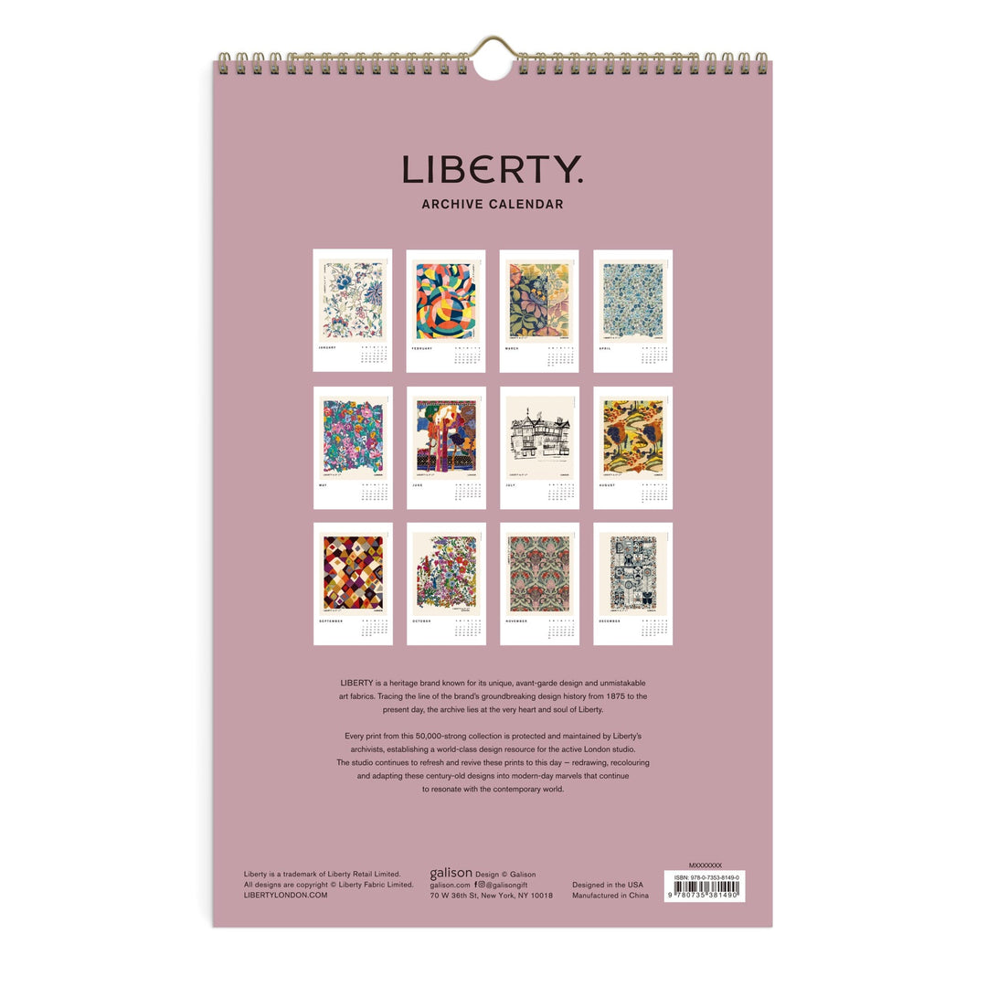 Liberty 2025 Wall Calendar Calendars Liberty of London Ltd 
