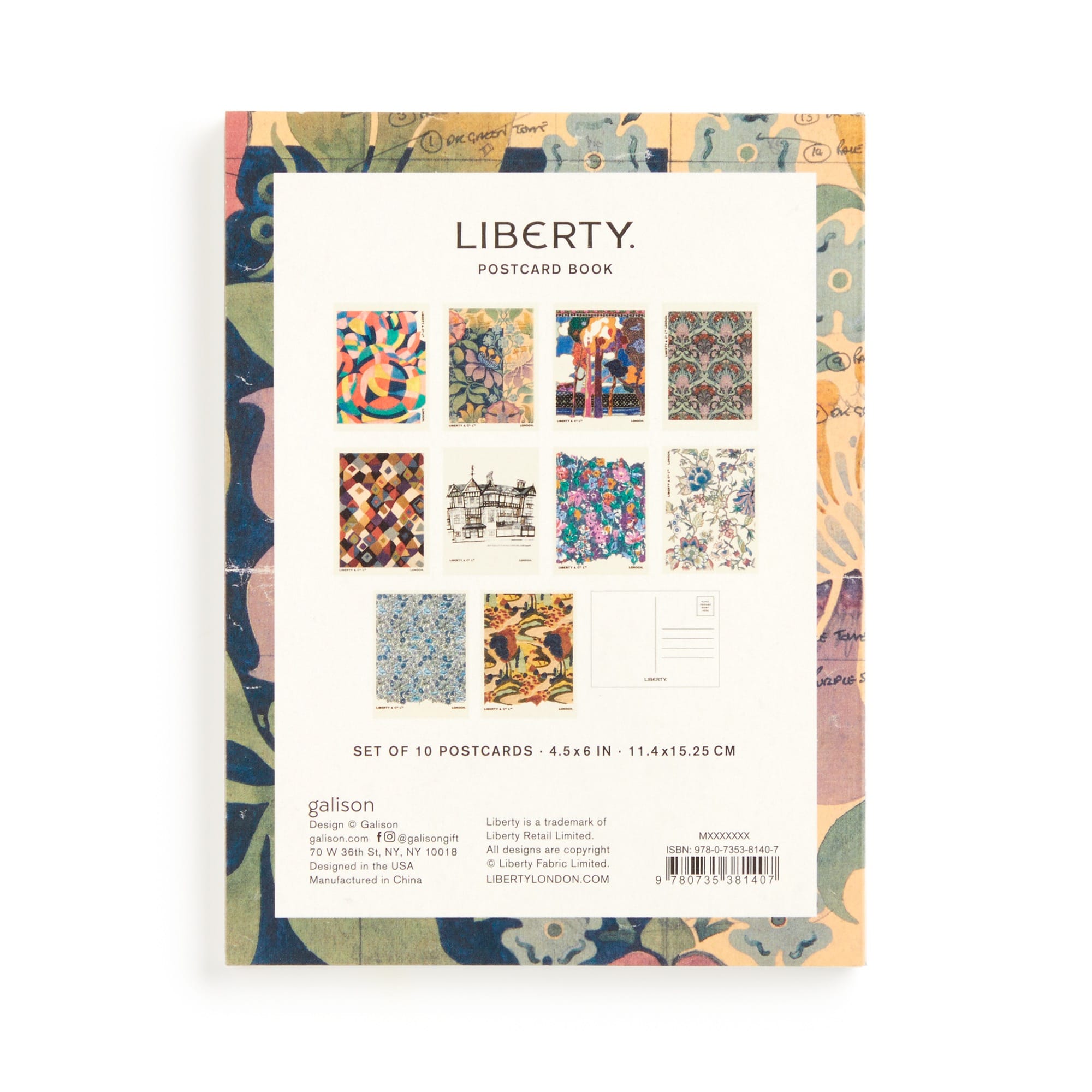 Liberty Postcard Book | 10 Artistic Postcards | Galison