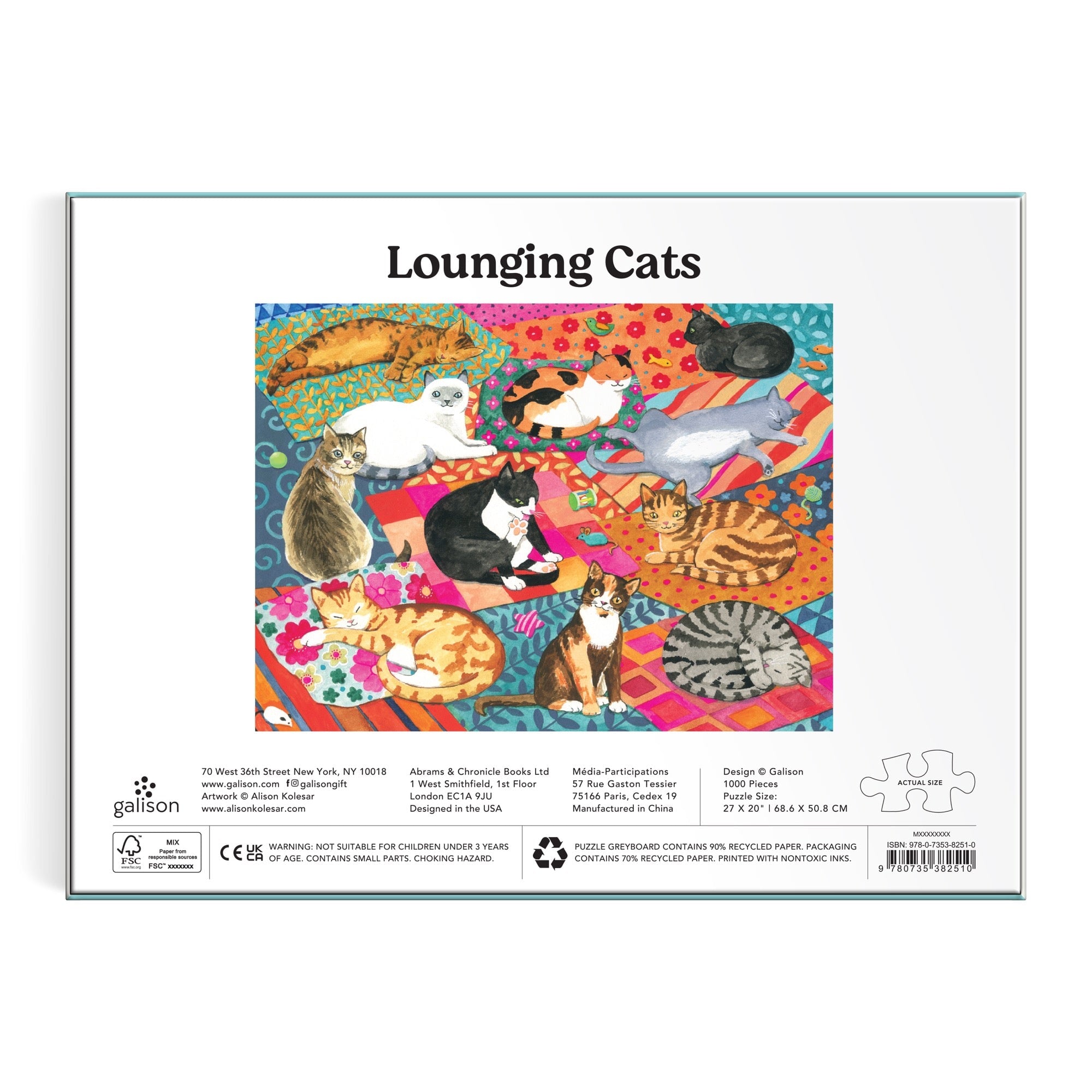 Lounging Cats 1000 Piece Puzzle | Galison
