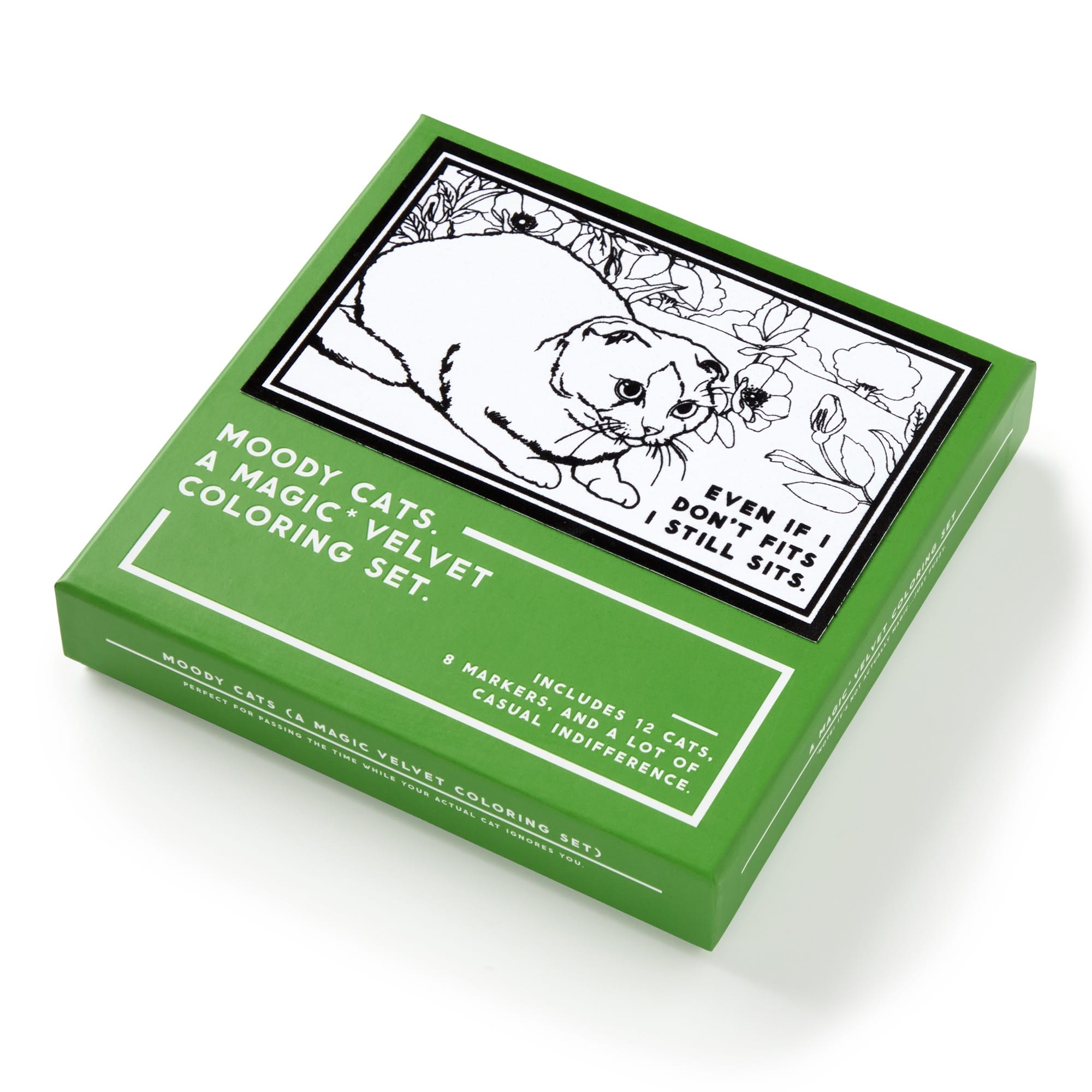 Moody Cats Magic Velvet Coloring Set A Book By Brass Monkey And Galison - US