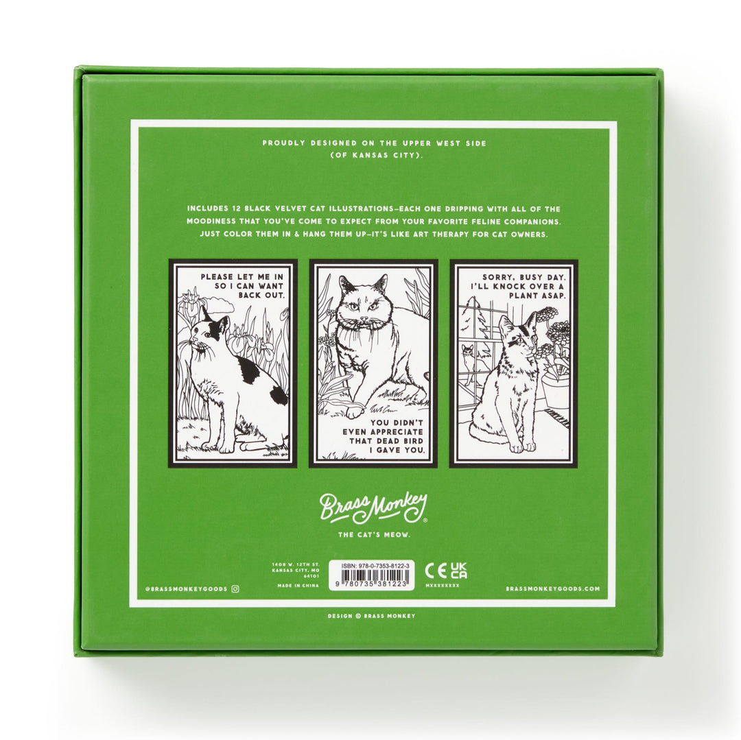 Moody Cats Magic Velvet Coloring Set - Brass Monkey - 9780735381223