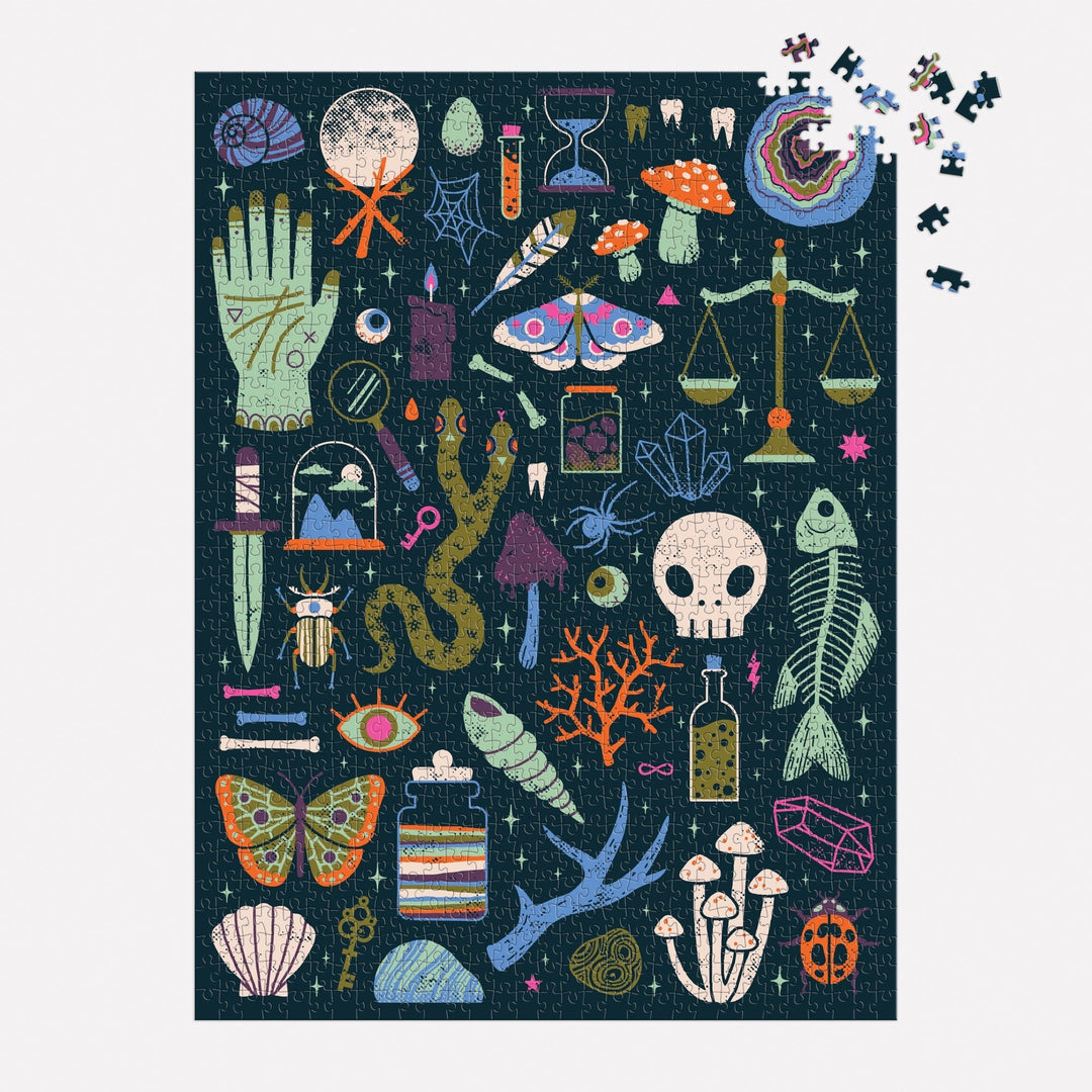 Occult and Curious 1000 Piece Glow in the Dark Puzzle Jigsaw Puzzle Camille Chew 
