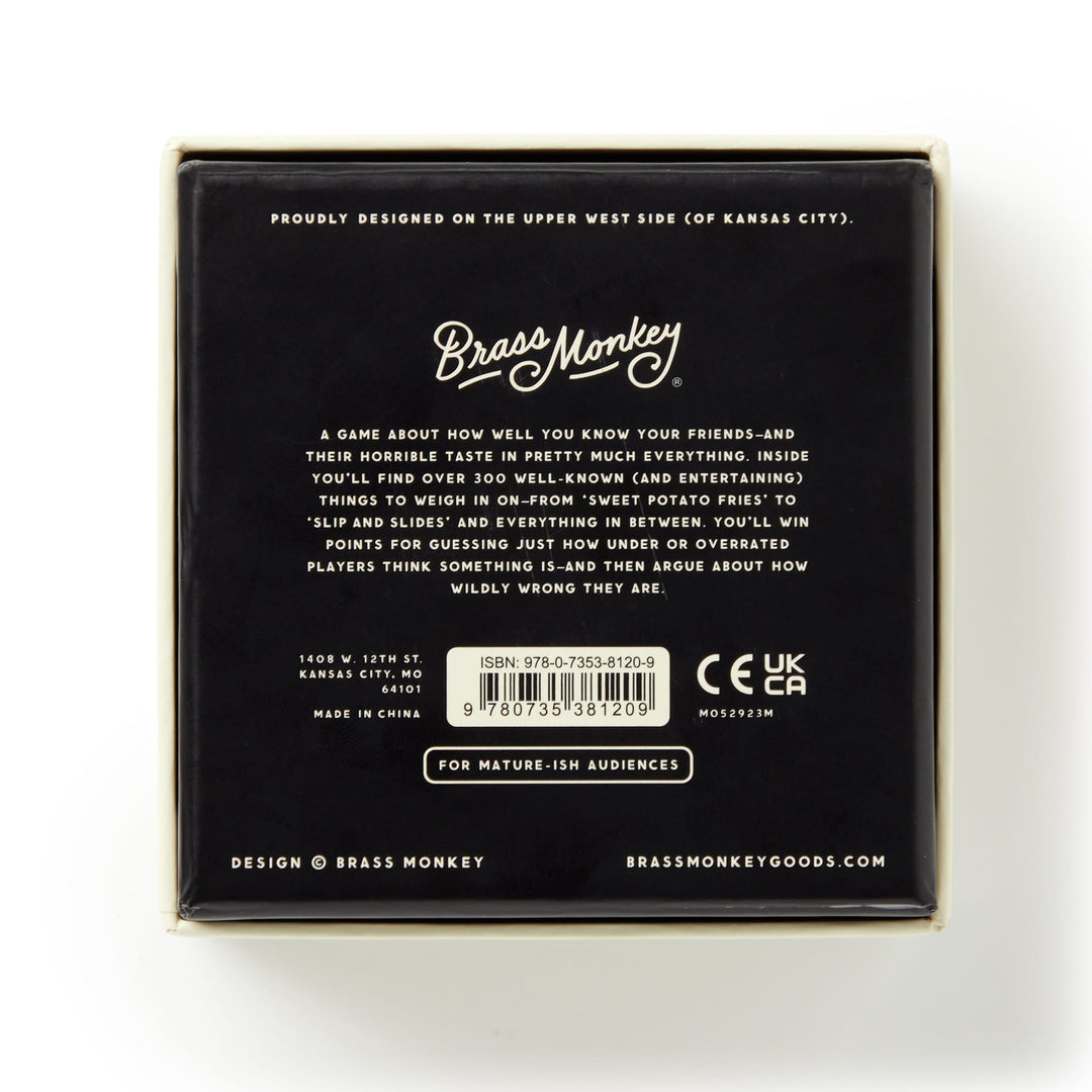 Overrated / Underrated Social Game - Brass Monkey - 9780735381209