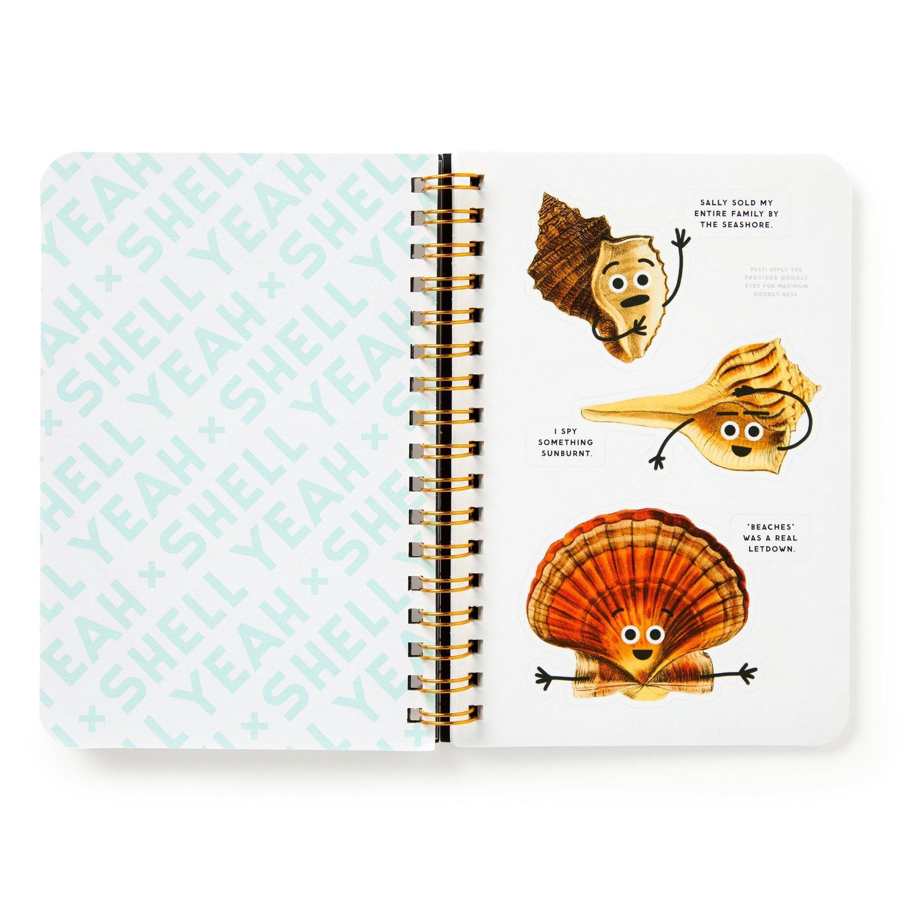 Shell Yeah Sticker Book | Googly-Eyed Shells | Galison