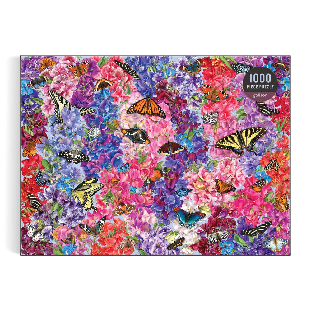 Troy Litten Butterflies In the Sweet Peas 1000 Piece Puzzle Jigsaw Puzzle Troy Litten 