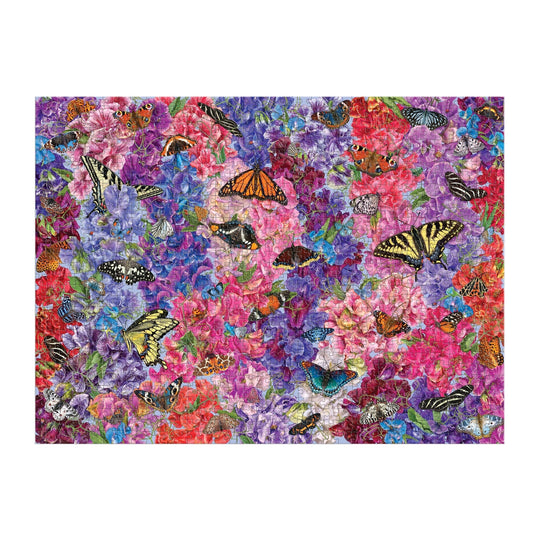 Troy Litten Butterflies In the Sweet Peas 1000 Piece Puzzle Jigsaw Puzzle Troy Litten 