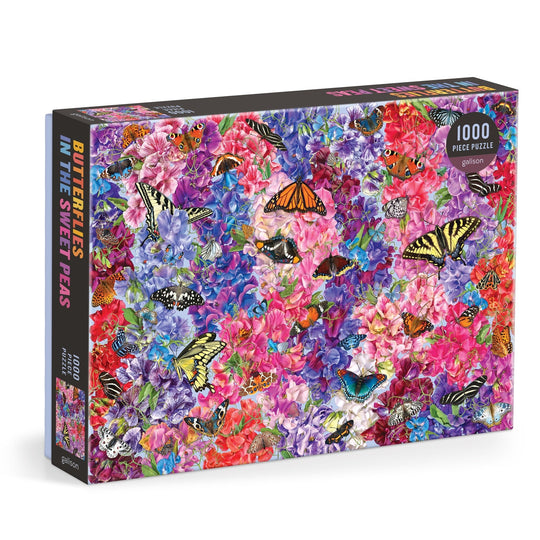 Troy Litten Butterflies In the Sweet Peas 1000 Piece Puzzle Jigsaw Puzzle Troy Litten 