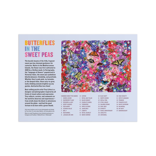 Troy Litten Butterflies In the Sweet Peas 1000 Piece Puzzle Jigsaw Puzzle Troy Litten 