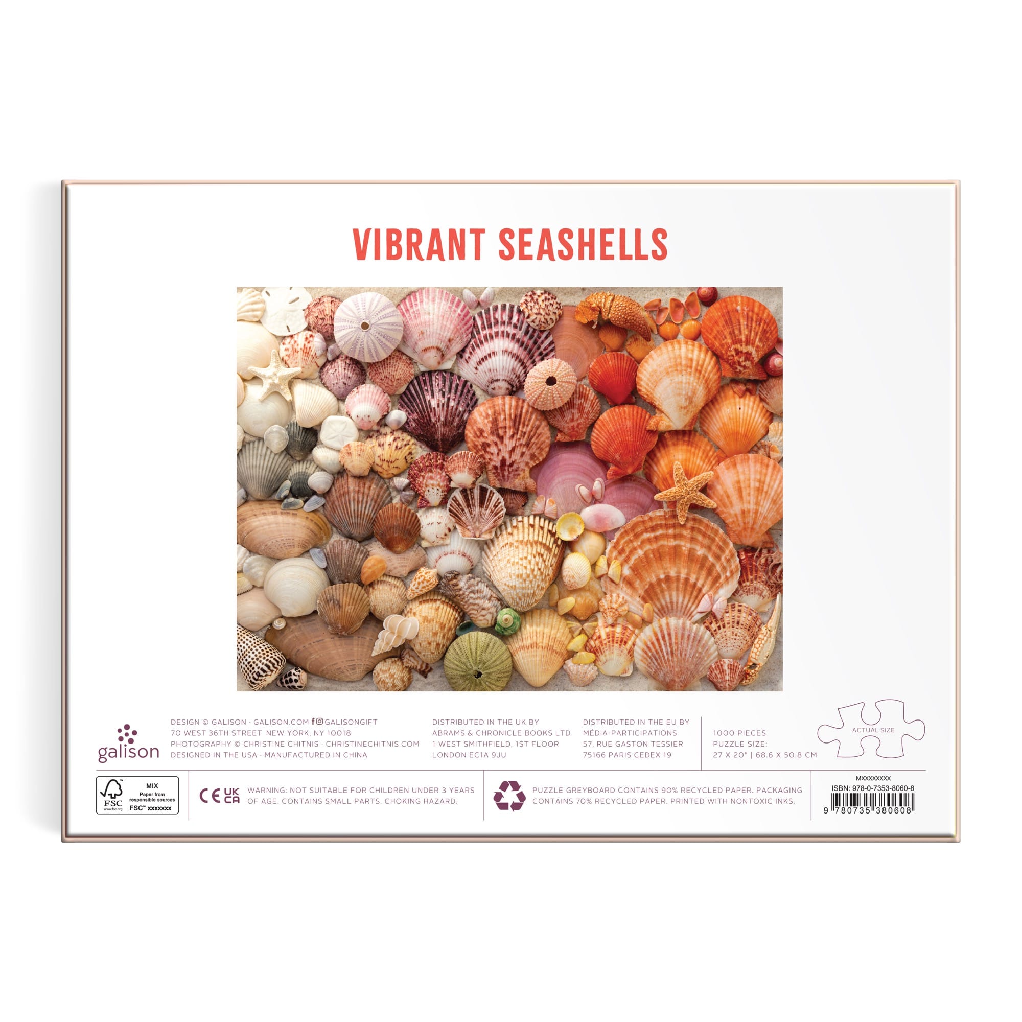 Vibrant Seashells 1000 Piece Puzzle – Galison