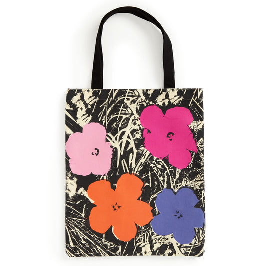 Warhol Flowers Canvas Tote Bag - Pink Tote Bags Andy Warhol Foundation For The Visual Arts 