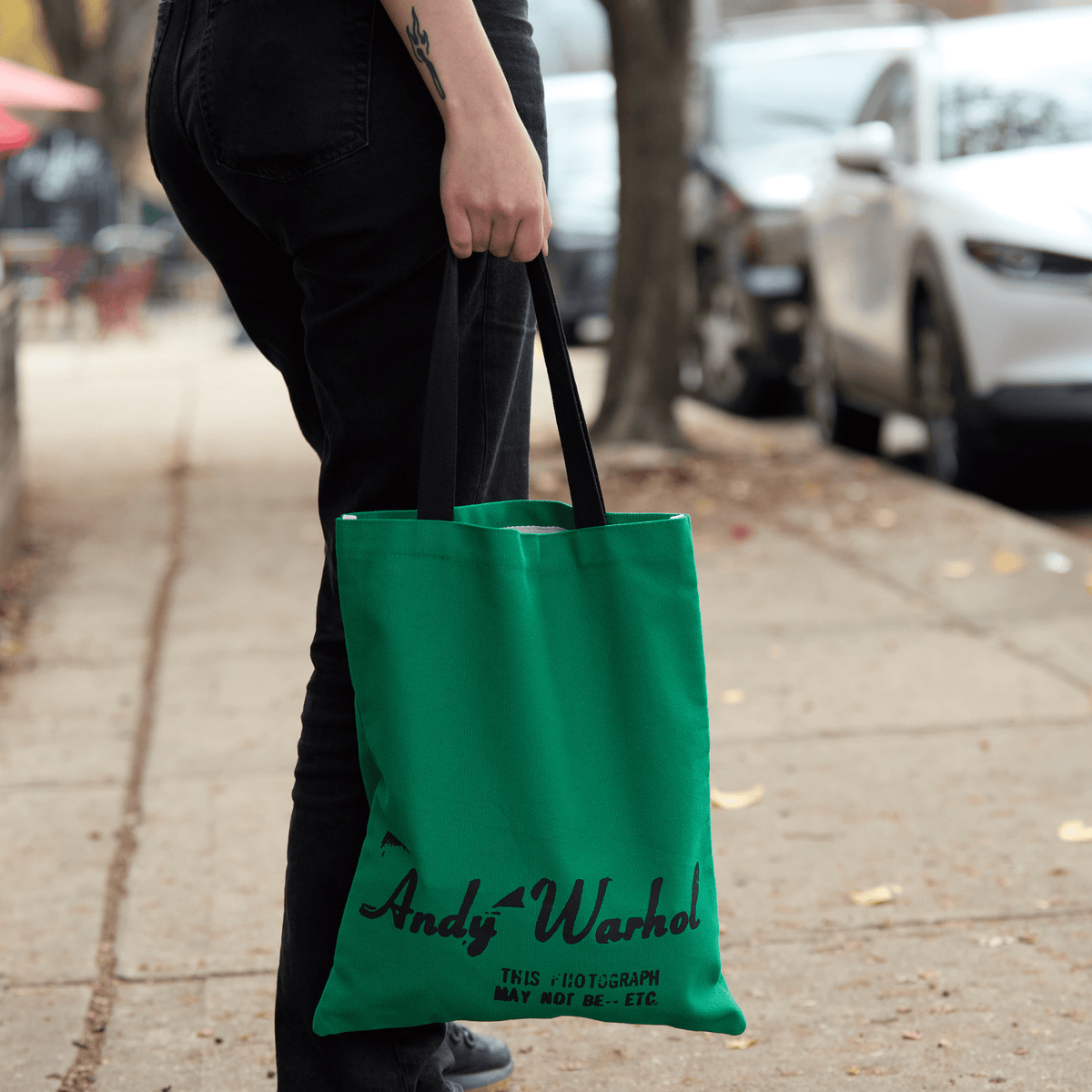 Warhol Soup Can Canvas Tote Bag - Green | Galison