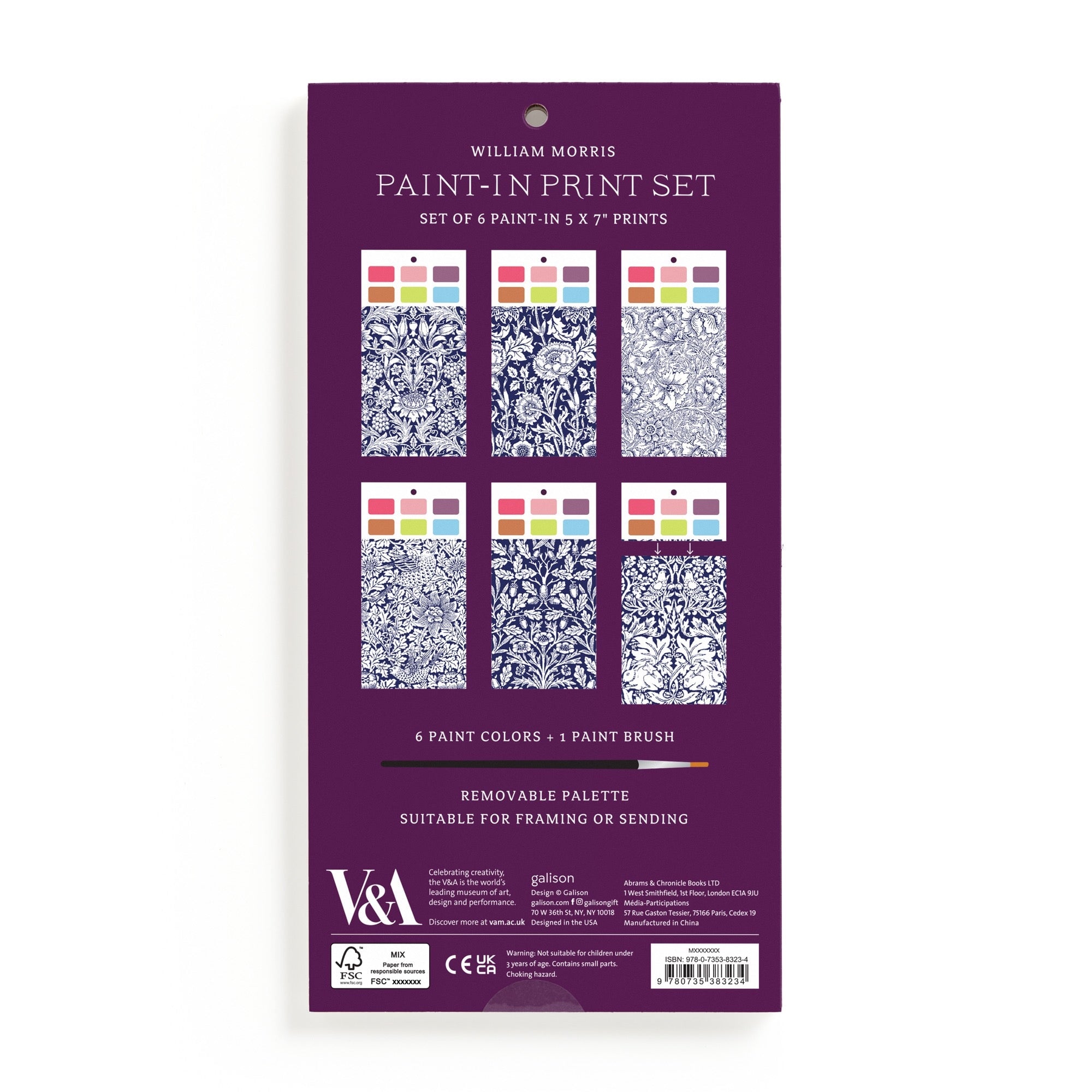 William Morris Paint-In Print Set | Galison