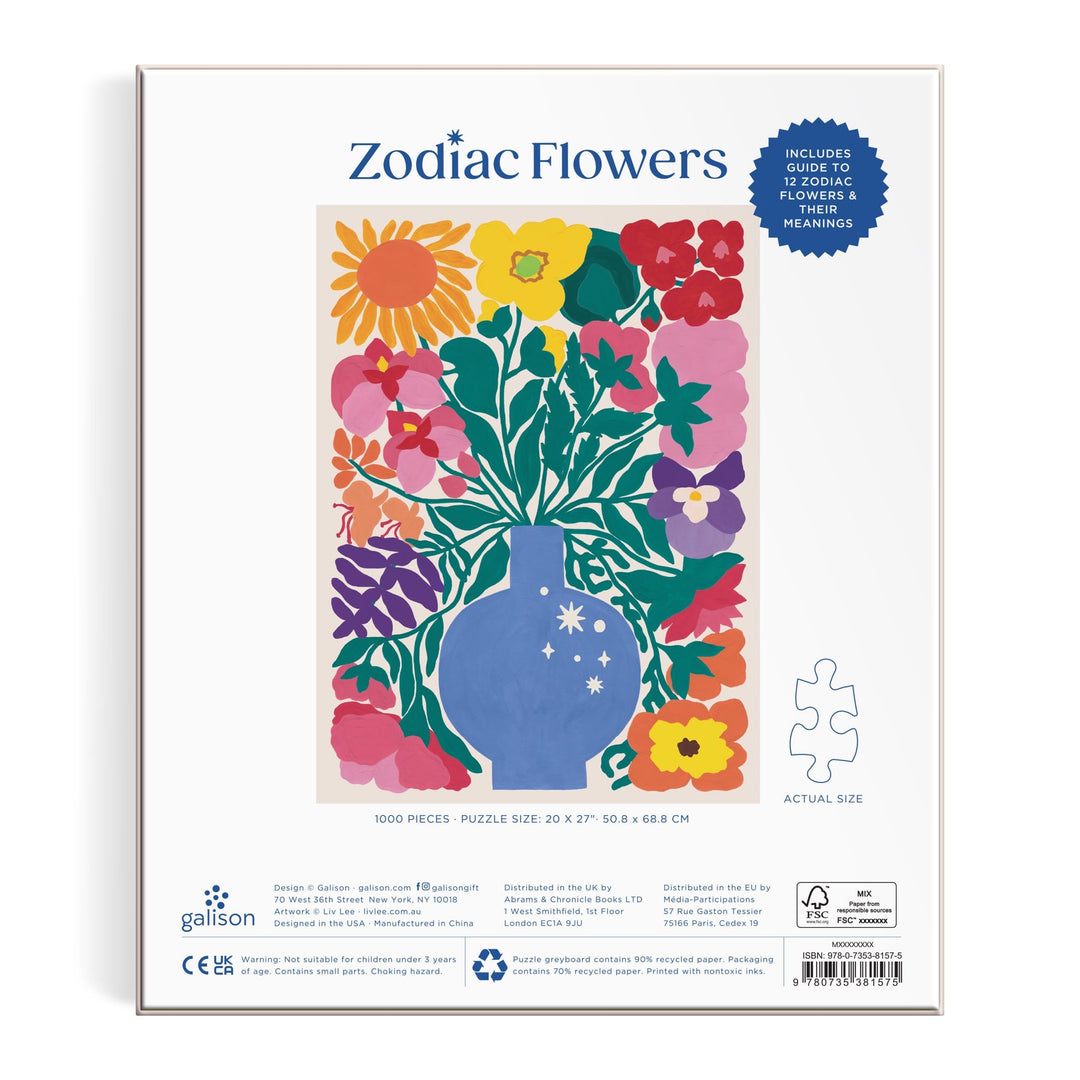 Zodiac Flowers 1000 Piece Puzzle 1000 Piece Puzzles Liv Lee 