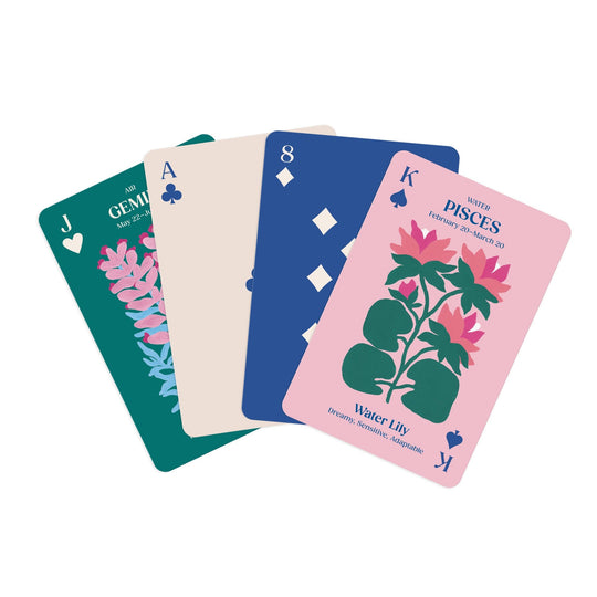 Zodiac Flowers Playing Card Set Playing Card Game Set Liv Lee 