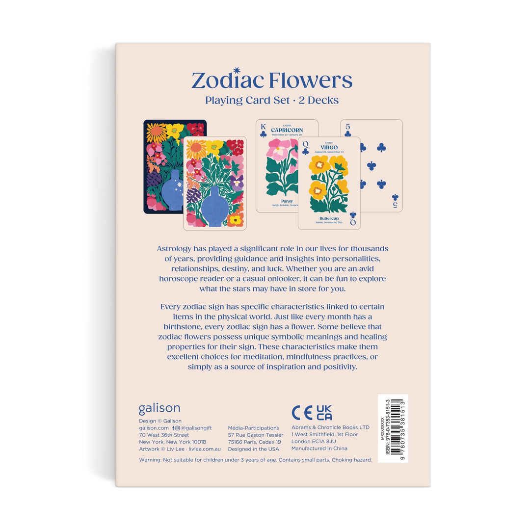 Zodiac Flowers Playing Card Set Playing Card Game Set Liv Lee 