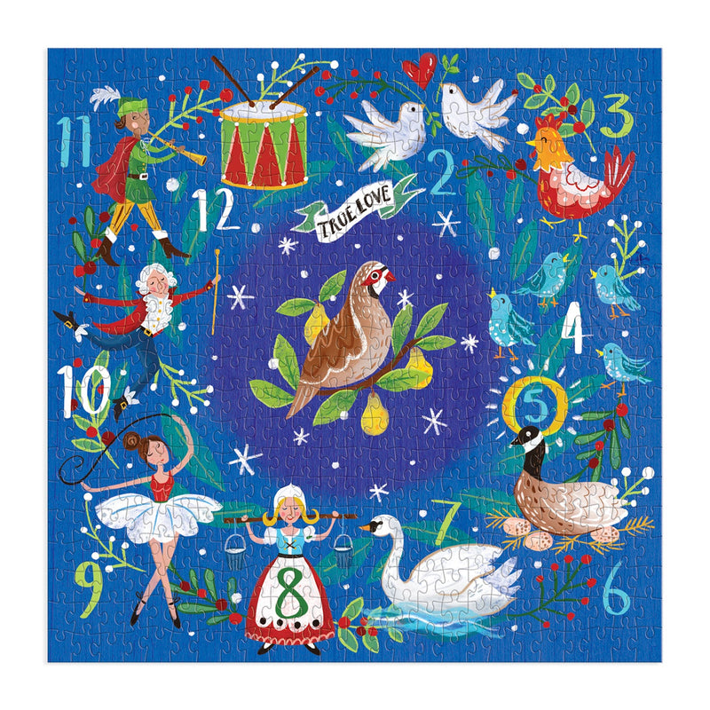 12 Days Wreath 500 Piece Puzzle Galison 