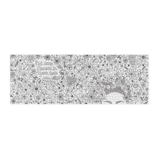 Andrea Pippins Flowers In Your Hair Color-In 1000 Piece Panoramic Puzzle Puzzles Andrea Pippins 