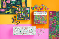Andrea Pippins Flowers In Your Hair Color-In 1000 Piece Panoramic Puzzle Puzzles Andrea Pippins 