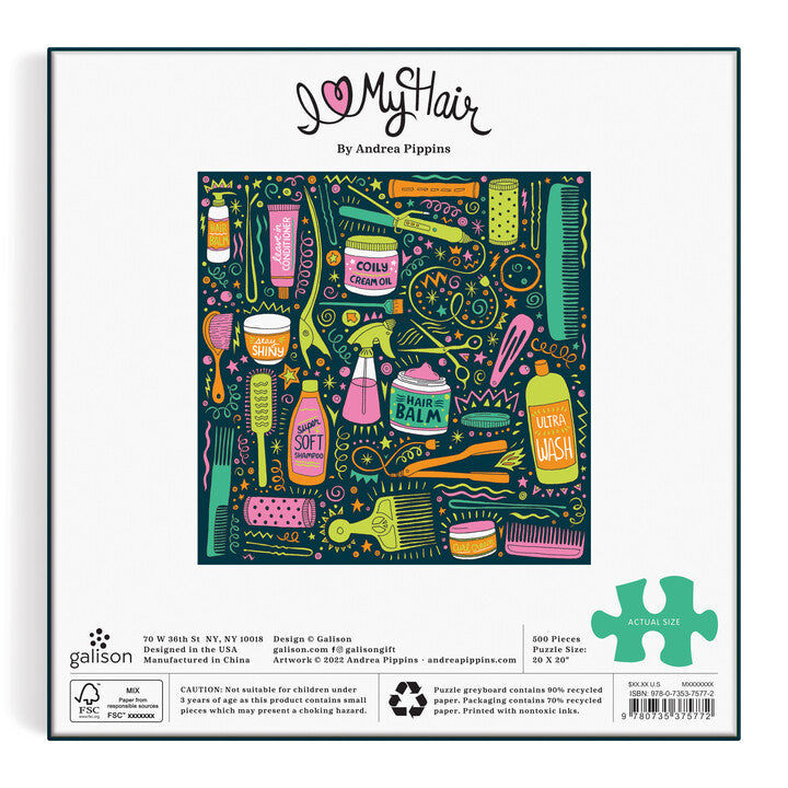 Andrea Pippins I Love My Hair Tools 500 Piece Puzzle Puzzles Andrea Pippins 