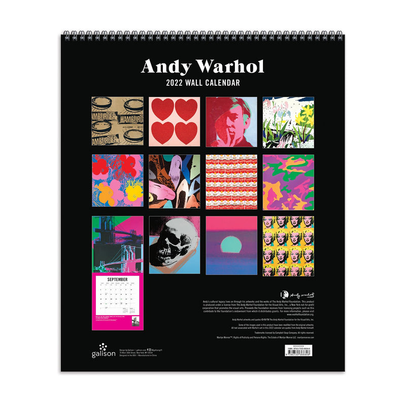 Andy Warhol 2022 Tiered Wall Calendar Calendars Andy Warhol Collection 
