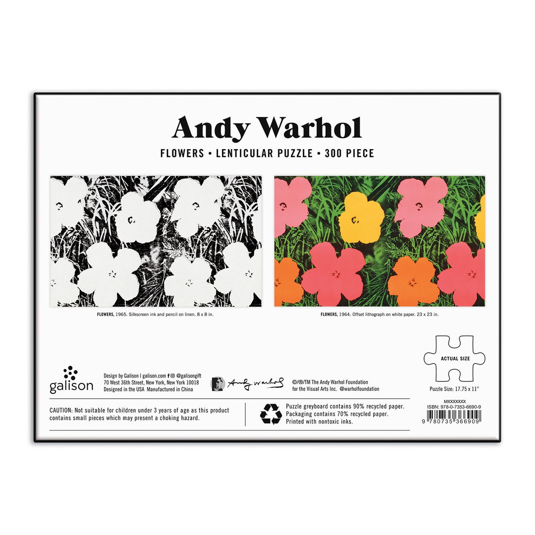 Andy Warhol Flowers 300 Piece Lenticular Puzzle 300 Piece Lenticular Puzzles Andy Warhol Collection 