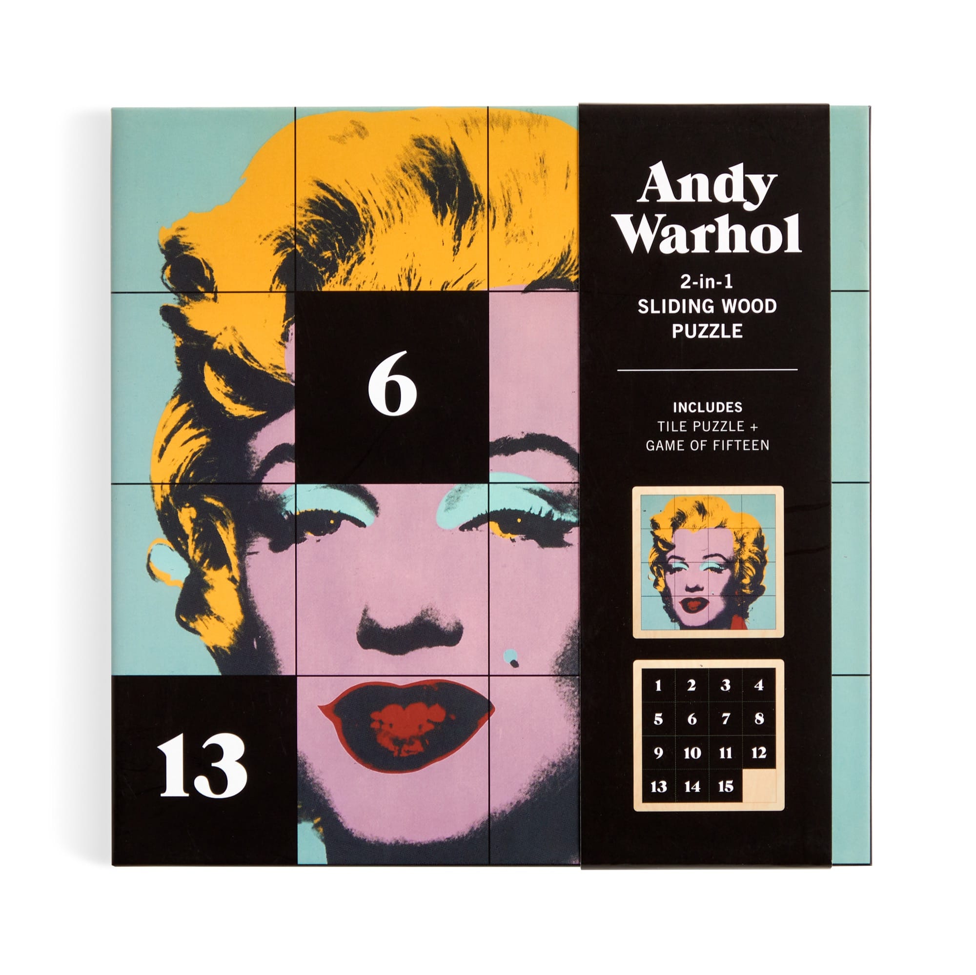 Andy Warhol Marilyn 2-in-1 Sliding Wood Puzzle – Galison