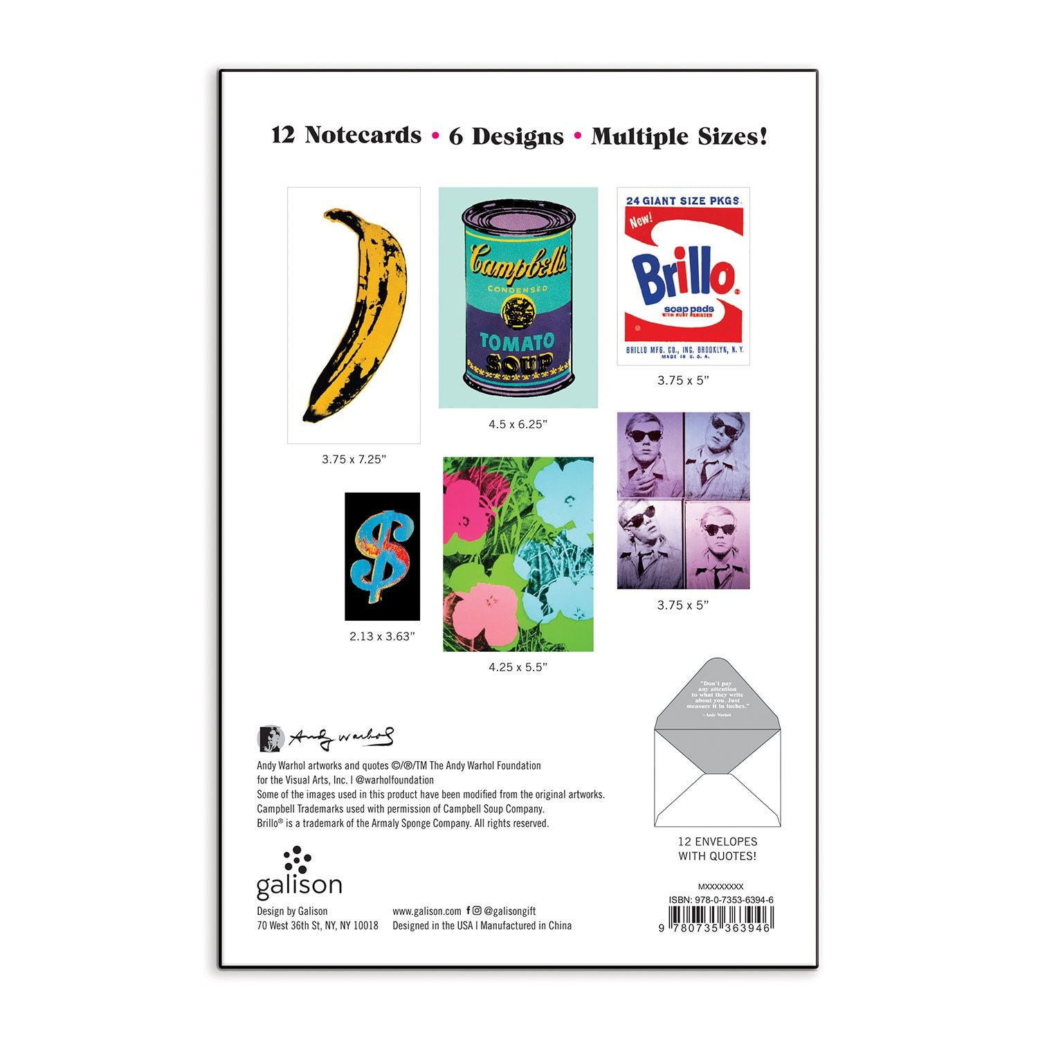 Andy Warhol Pop Art Notecard Set | Galison