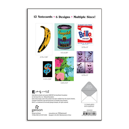 Andy Warhol Pop Art Notecard Set Greeting Cards Galison 