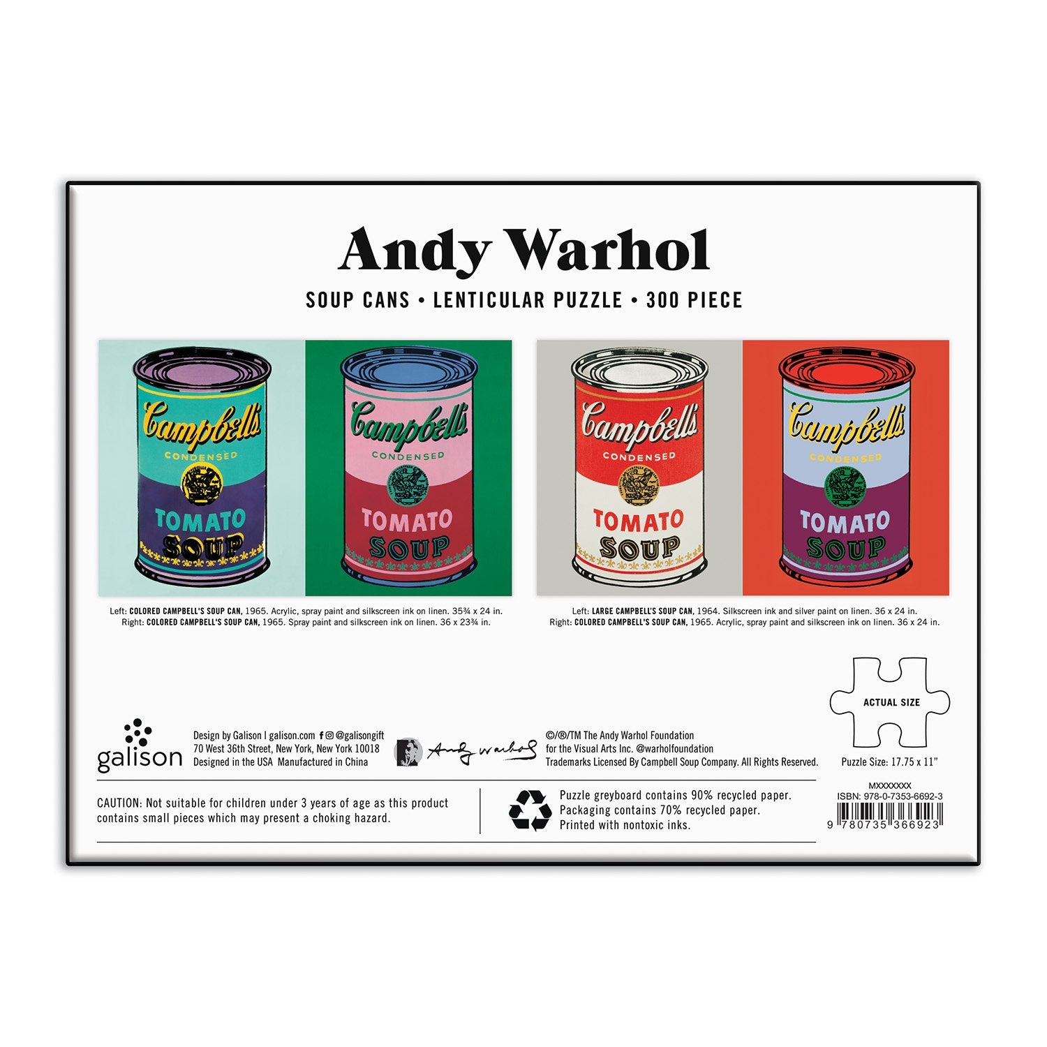 Andy Warhol Soup Cans 300-Piece Puzzle | Galison