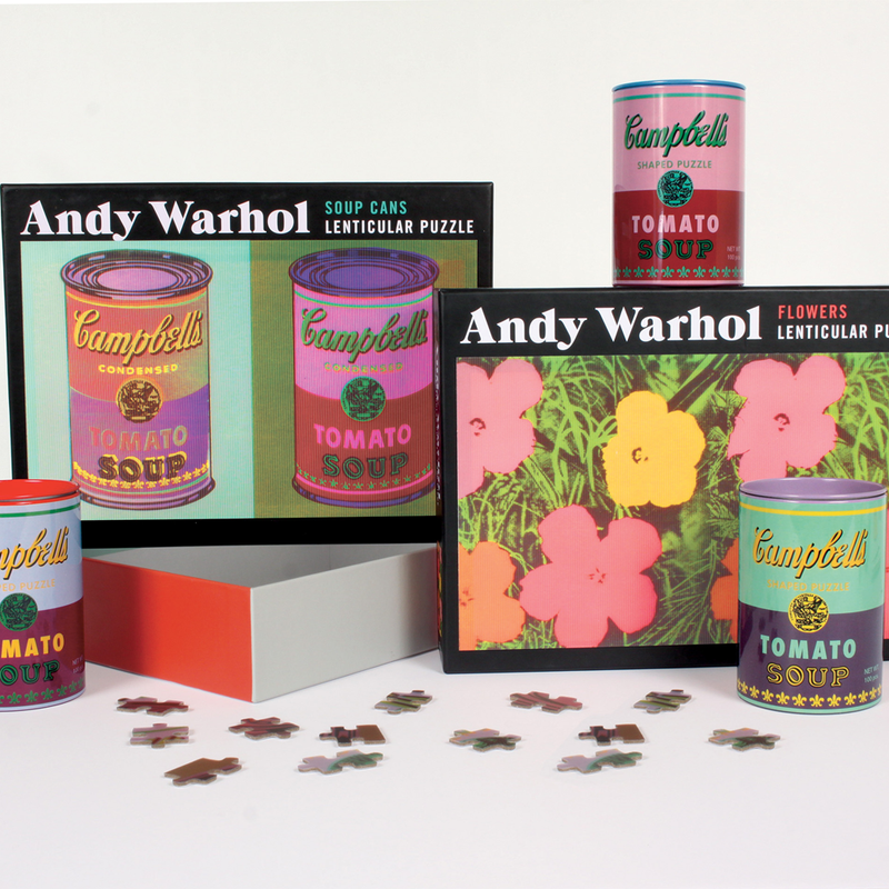 Andy Warhol Soup Cans Set of 3 Shaped Puzzles in Tins 100 Piece Puzzles Andy Warhol Collection 