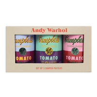 Andy Warhol Soup Cans Set of 3 Shaped Puzzles in Tins Set of 3 Shaped Puzzles in Tins Andy Warhol Collection 