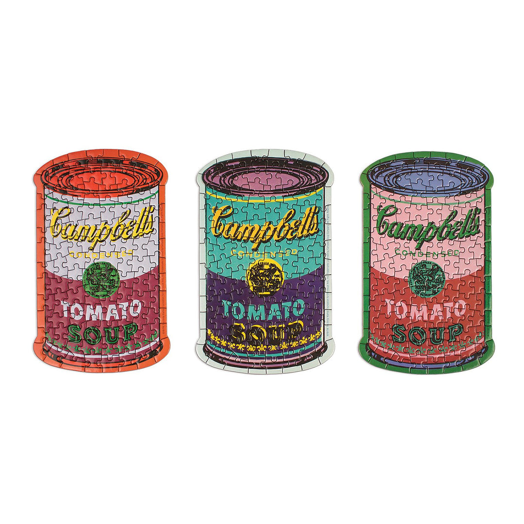 Andy Warhol Soup Cans Set of 3 Shaped Puzzles in Tins Set of 3 Shaped Puzzles in Tins Andy Warhol Collection 