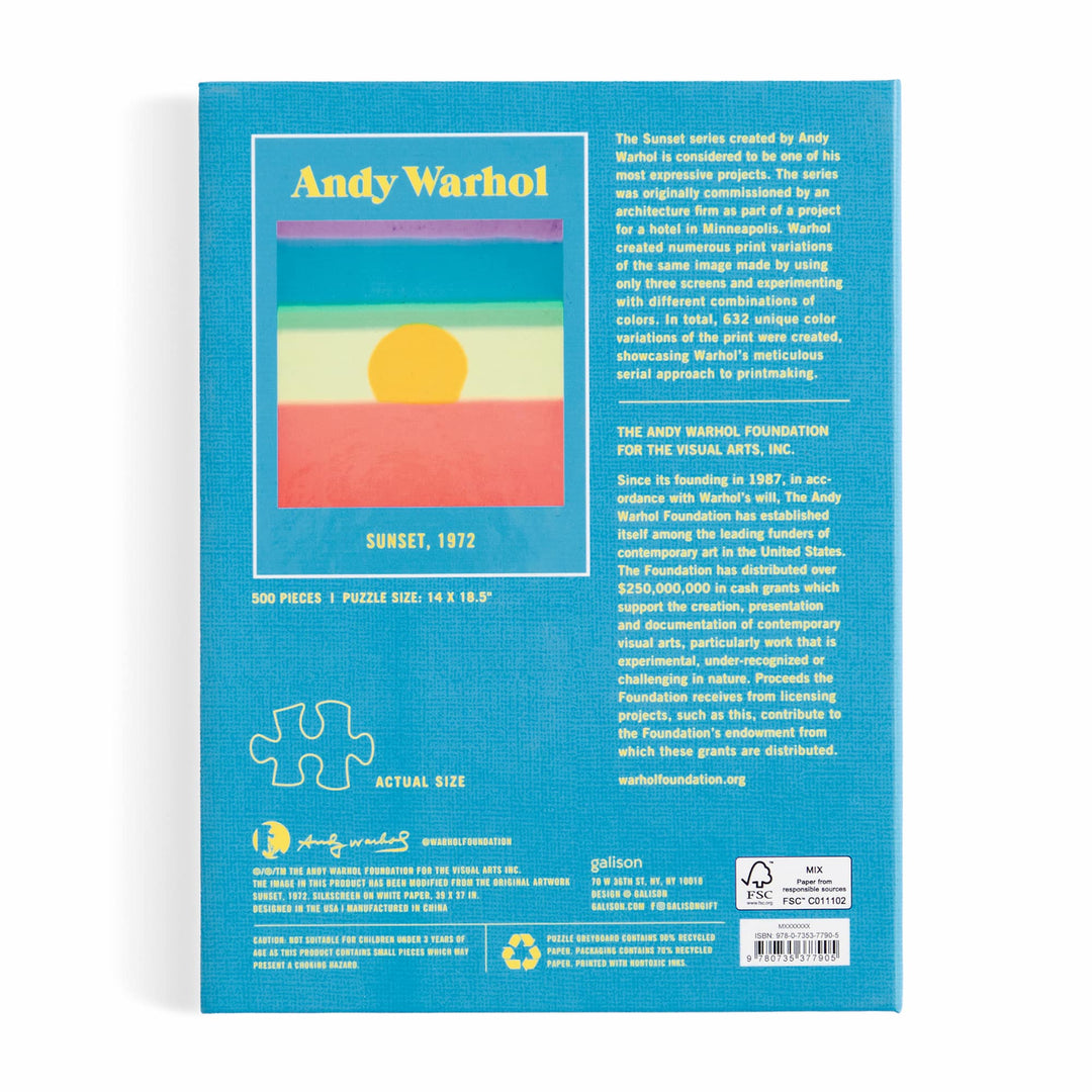 Andy Warhol Sunset 500 Piece Book Puzzle Andy Warhol 