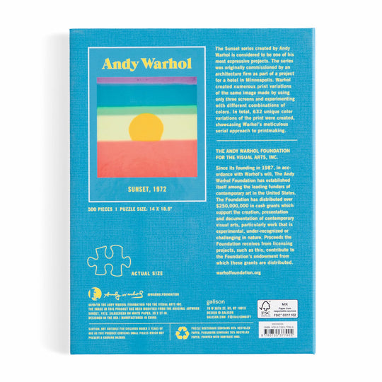Andy Warhol Sunset 500 Piece Book Puzzle Andy Warhol 