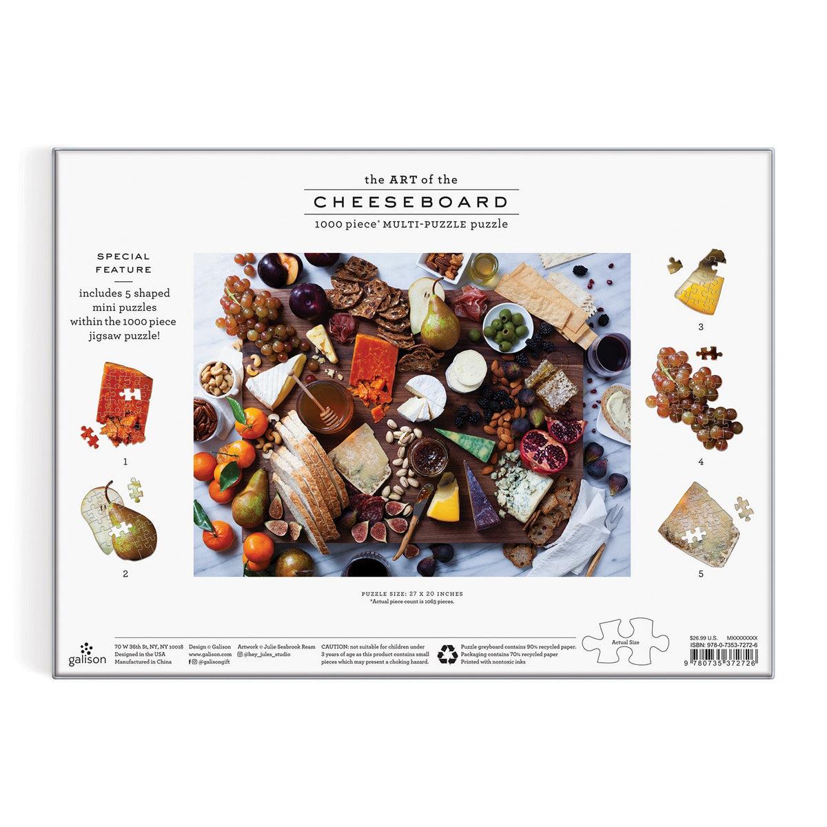 Art of the Cheeseboard 1000 Piece Multi-Puzzle Puzzle Galison 