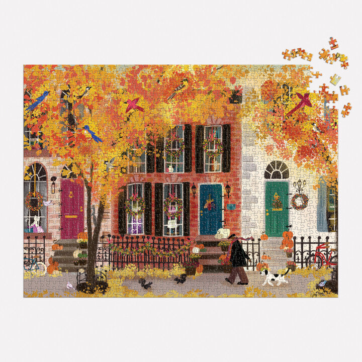 Autumn in the Neighborhood 1000 Piece Puzzle – Galison